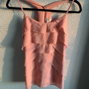 Charming Charlie Pink Scalloped Tank Top